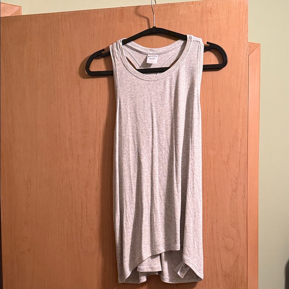 Athleta Light Gray Racerback Tank Top